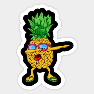 Funny Dance Dabbing Pineapple Glasses Summer Beach Sticker